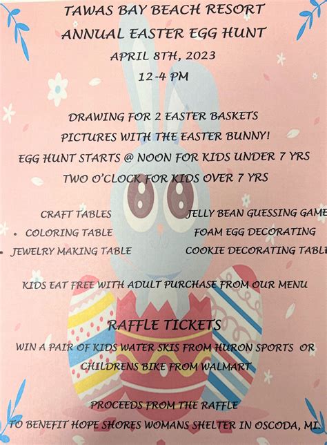 Tawas Bay Beach Resort Easter Egg Hunt Tawas Area Chamber Of Commerce