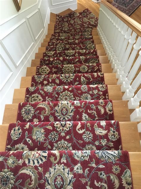 Red Oriental Patterned Stair Runner Walls Stair Rods And Oriental