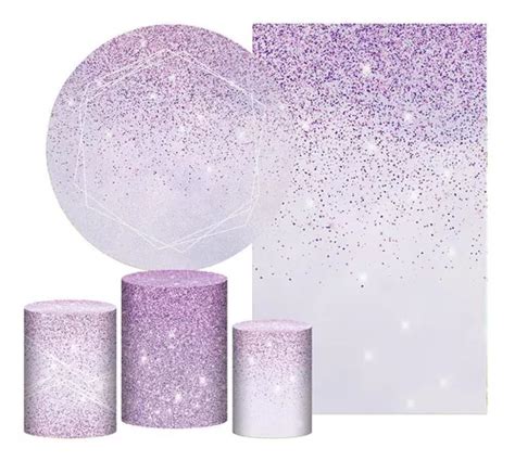 Kit Casado Glitter Lil S Painel Redondo Trio Capas Cilindro Mercadolivre