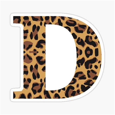 Leopard Print Letter D Sticker For Sale By Madebymeera Redbubble