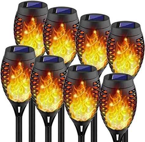 Amazon Upgraded 4 Pack Super Larger Size Solar Flame Torch Extra