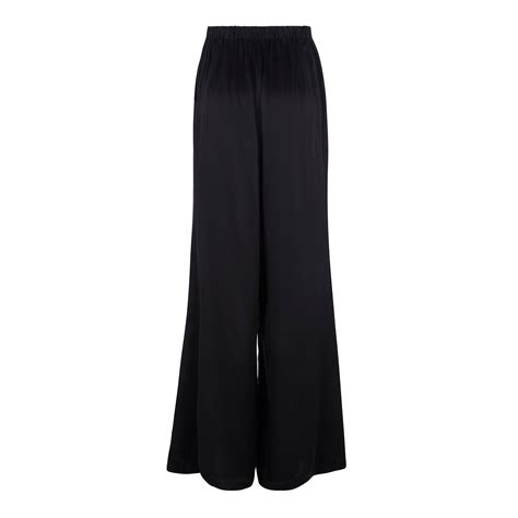 Palazzo Pants In Black Silk Women S Luxury Pants