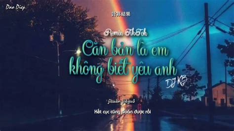 Vietsub PinYin REMIX Căn Bản Là Em Không Biết Yêu Anh 根本你不懂得爱我DJ咚鼓版