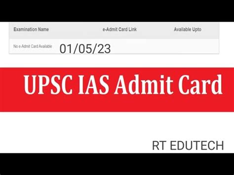 Upsc Ias Admit Card Released Date Update How To Check Result