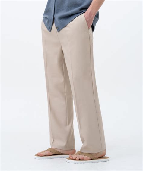 MUSINSA LEMAIN SECOND Easy Semi Wide Banding Slacks Beige