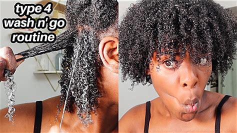 My Easy Type 4 Hair Wash N Go Routine Soft Defined And Bouncy Curls Youtube