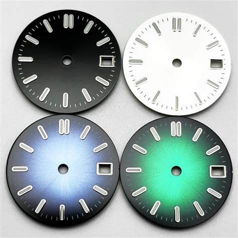 29mm NH35 Watch Dial Sterile With Calendar Window Luminous Fit NH35 3 3