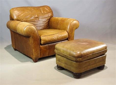 leather chair ottoman auction