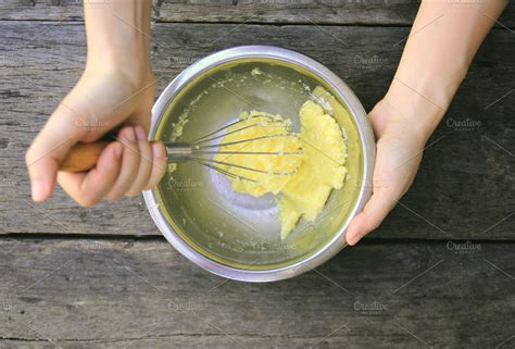 Woman Hand Mixing Butter And Sugar High Quality Food Images ~ Creative Market