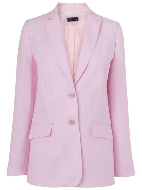 Jaeger Linen Blazer In Pink Pale Pink Lyst