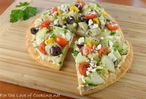 Veggie And Hummus Flatbread For The Love Of Cooking