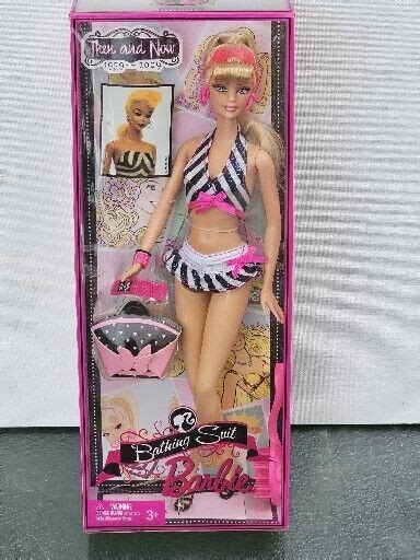 Barbie Then And Now Th Anniversary Bathing Suit Doll To