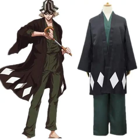 Anime Bleach Urahara Kisuke Gotei Cosplay Costume Kimono Halloween