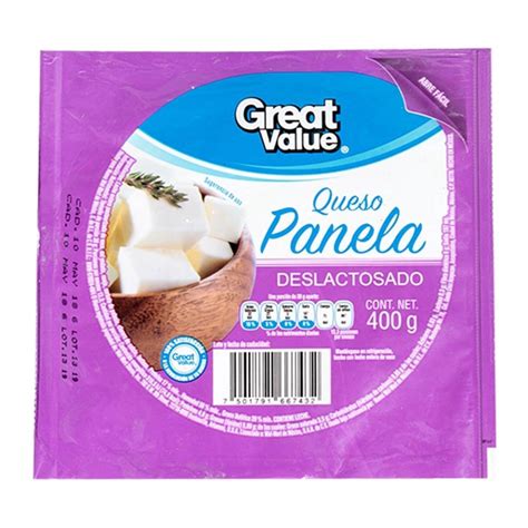 Queso Panela Great Value Deslactosado 400 G Walmart