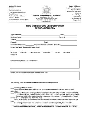 Ny Mobile Food Vendor Permit Fill Online Printable Fillable Blank