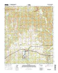 Fort Towson Cemetery Topo Map in Choctaw County, Oklahoma