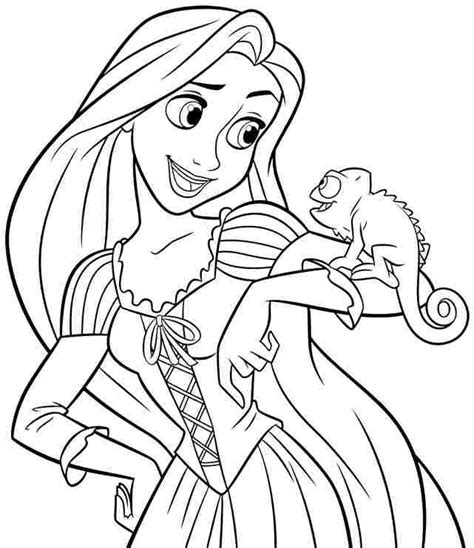 Rapunzel Cepill Ndose El Pelo Para Colorear Imprimir E Dibujar