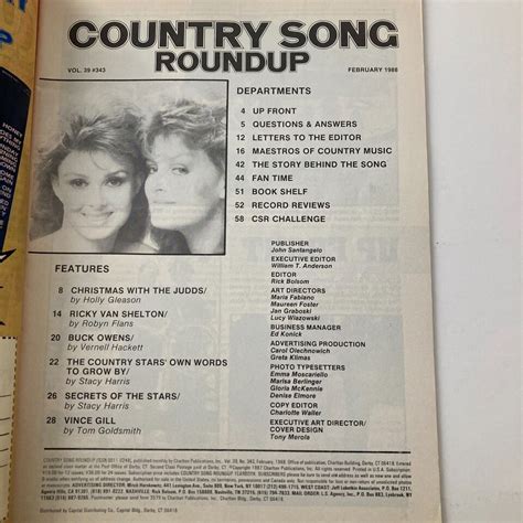 Vtg Country Song Roundup Magazine February Christmas With The