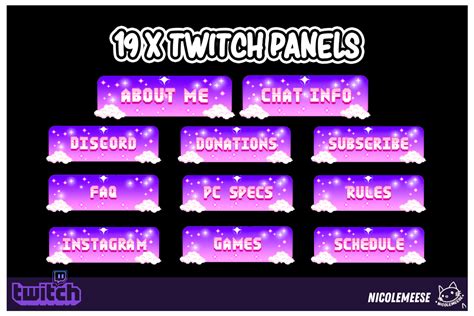 Twitch Panels Pixel Twitch Overlays Illustration Par EmeeseOverlays