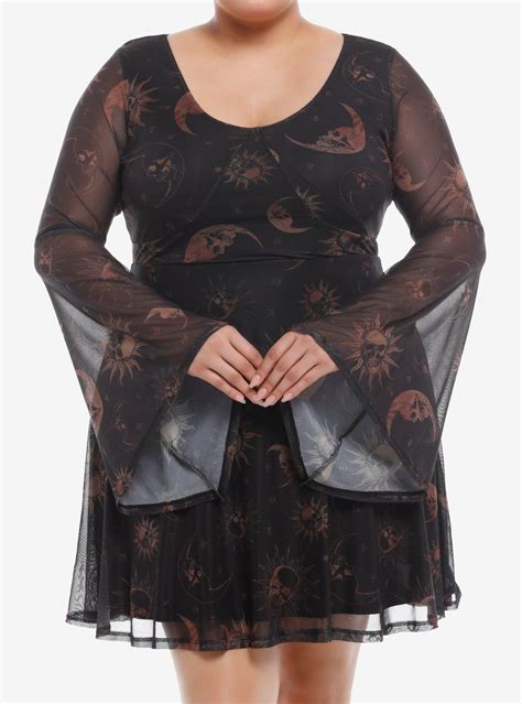 Hot Topic Cosmic Aura Dark Rose Bell Sleeve Dress Plus Hamilton Place