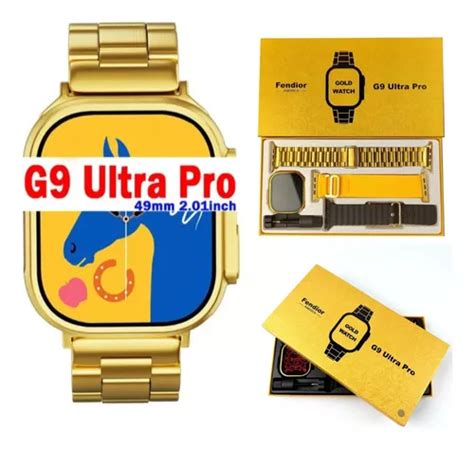 Relogio Smartwatch G9 Ultra Pro Serie Gold Com 3 Pulseira