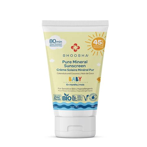 Organic Pure Mineral Sunscreen Baby 6 Mo 3 Yrs Shoosha Truly Organic