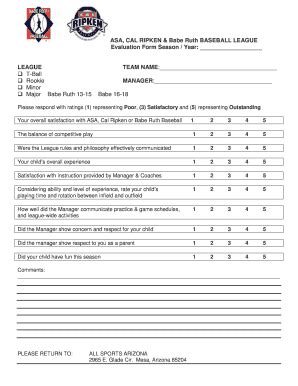 Printable Softball Tryout Evaluation Form Pdf Pdffiller