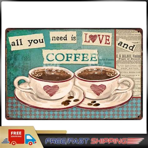 Vintage Metal Plate Tin Sign Plaque Coffee Poster Retro Iron Painting