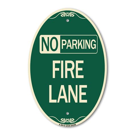 Signmission Designer Oval Series Sign Delaware No Parking Fire Lane