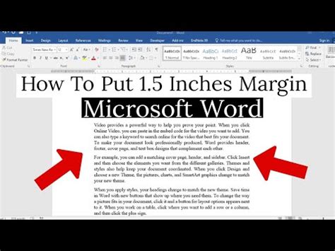 How To Create Inches Margin In Ms Word Put Inch Margin In