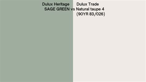 Dulux Heritage Sage Green Vs Dulux Trade Natural Taupe 4 90yr 83026 Side By Side Comparison