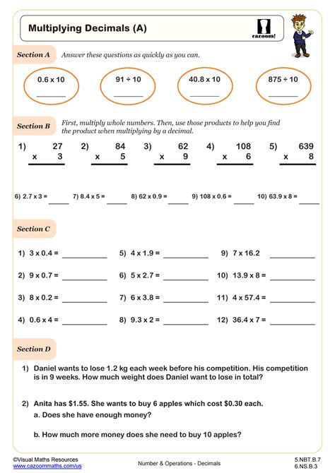 Multiplying Decimals Visually Worksheet Download Worksheets Library