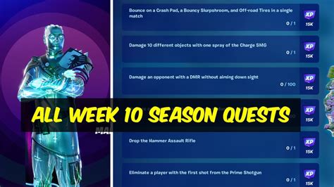 All Week 10 Season Quests In Fortnite Chapter 3 Season 3 Youtube