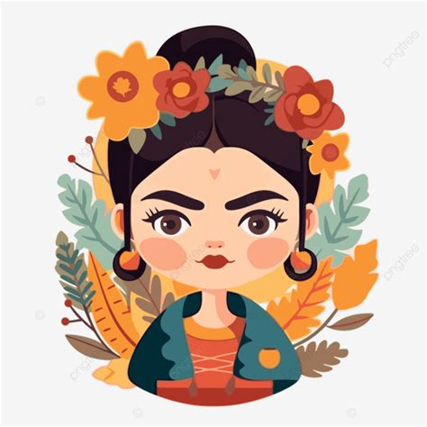 Frida Clipart Ilustração Dos Desenhos Animados De Frida Kahlo Vetor PNG