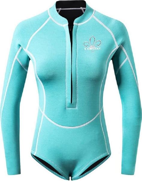 Yumenam Women Wetsuit Mm Neoprene Diving Suit Zip Front Rash Guard Uv