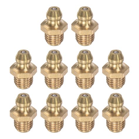 Uxcell Brass Straight Hydraulic Grease Fitting Assortment Accessories