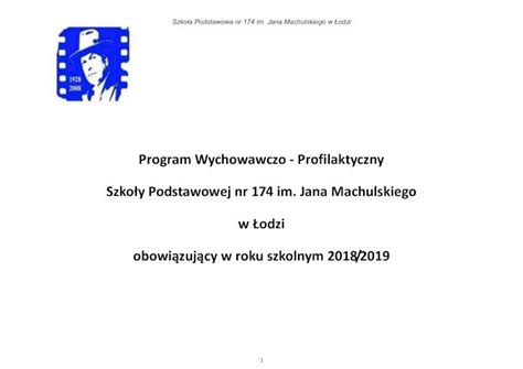 Pdf Szko A Podstawowa Nr Im Jana Machulskiego W Odzi