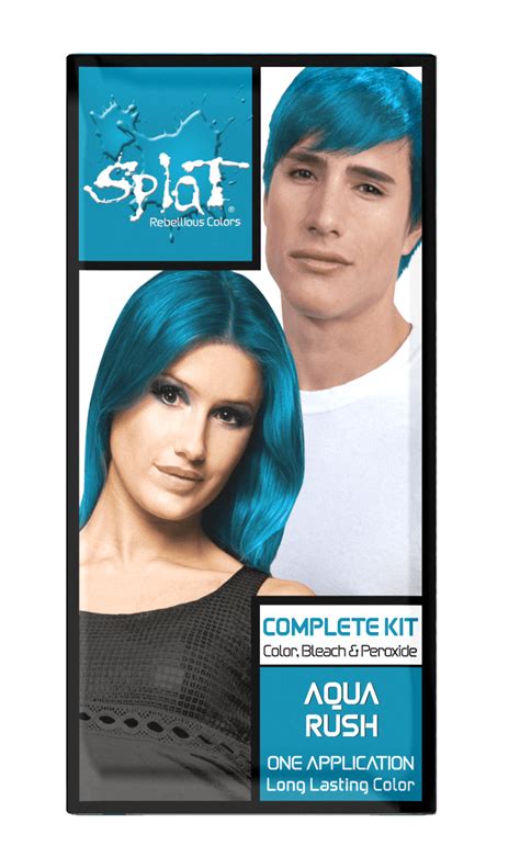 Splat Complete Kit, Aqua Rush, Semi-Permanent Blue Hair Dye with Bleach - Walmart.com