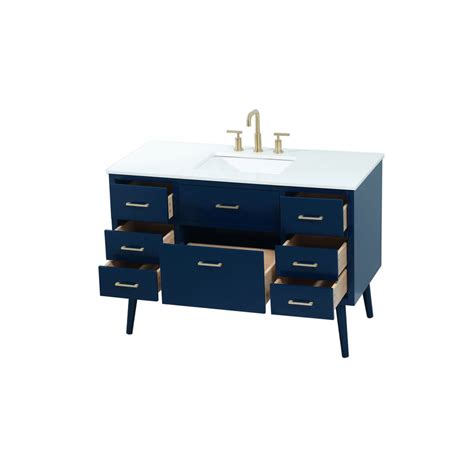 Elegant Decor 48 Inch Bathroom Vanity In Blue Vf41048mbl All