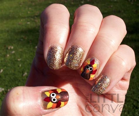 Happy Thanksgiving!!! Turkey Nail Art - The Little Canvas