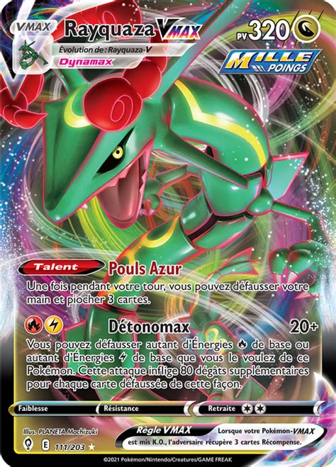 Rayquaza VMAX Épée et Bouclier Évolution Céleste 111 Poképédia