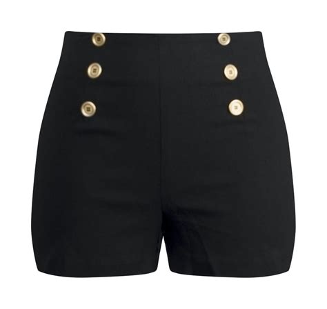 High Waisted Sailor Shorts In Black Double Trouble Apparel