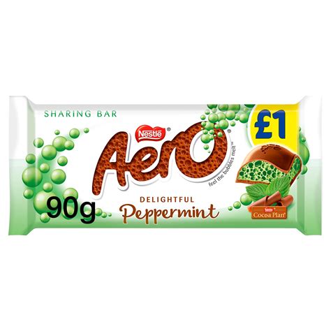 Aero Peppermint Mint Chocolate Sharing Bar 90g Pmp £1 Single