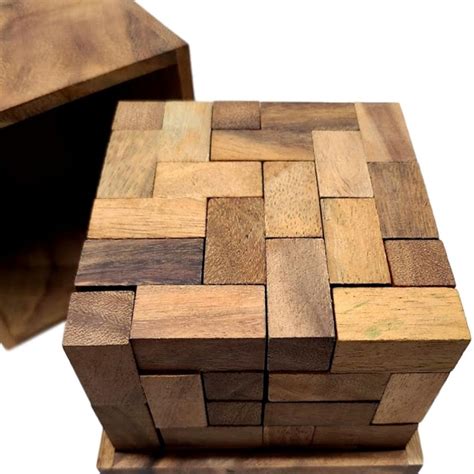 Monster Z Wood Brain Teaser Puzzle 54 Z Shaped Pieces Make 6x6x6 Cube