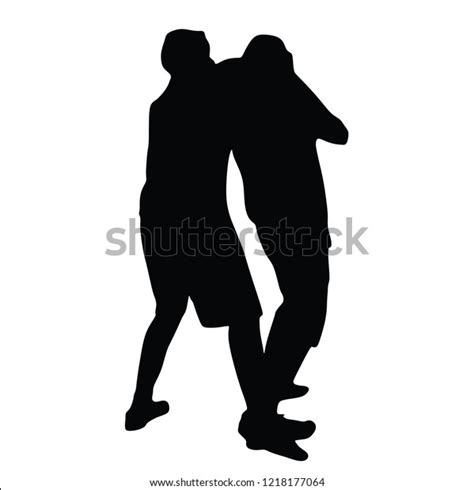 Self Defense Battle Vector Silhouette Illustration Stock Vector (Royalty Free) 1218177064 ...