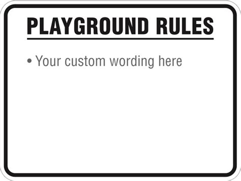 Custom Playground Rules Signs Playground Safety