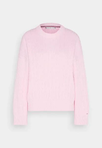 Kjøp Tommy Hilfiger Cable All Over C Neck Sweater Iconic Pink