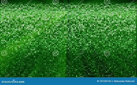 Abstract Background, Digital Data, Green Matrix Stock Illustration ...