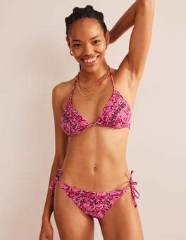 Bead Embellished Bikini Top Raspberry Pink Botanic Vine Boden Uk