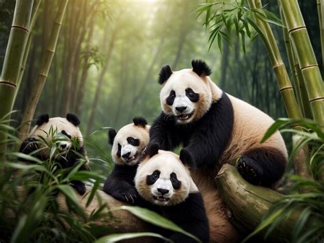 Premium Photo World Wildlife Day Concept Playful Pandas Frolicking